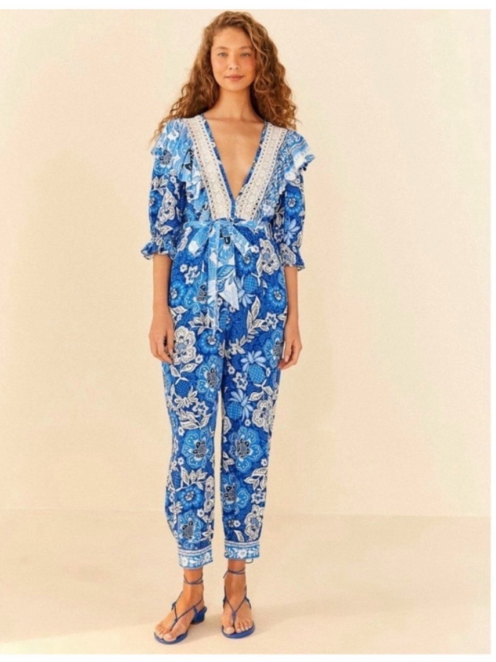 Farm Rio Full of Flowers Nantucket Hamptons Jumpsuit
